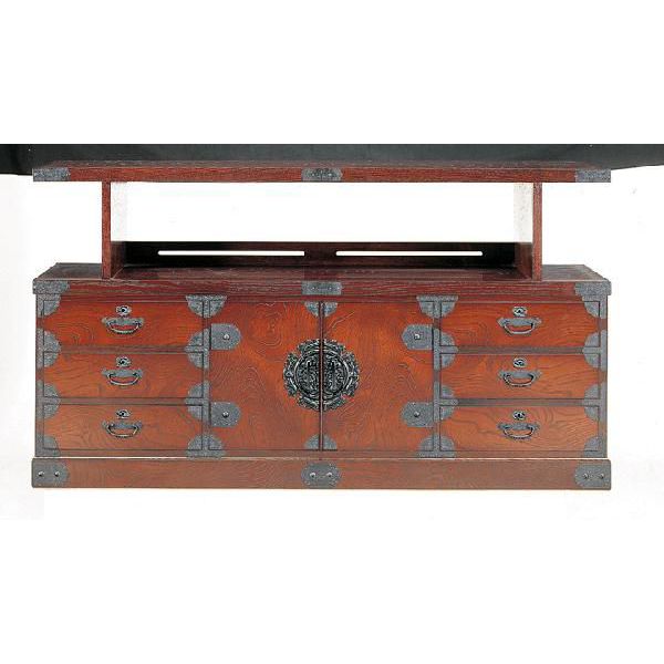 受注生産品 民芸家具 和 和風 民芸箪笥 たんす 165cm幅 「筑後民芸 168花模様」 国産 開梱設置 送料無料