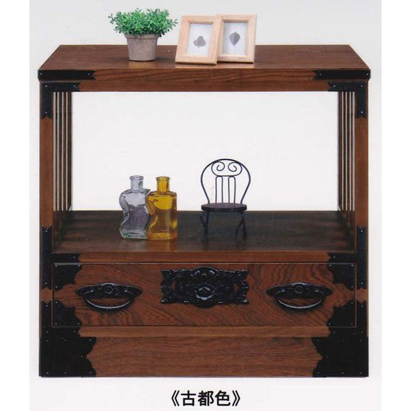 【7/25までポイント増量&クーポン】 民芸家具 和 和風 完成品「榎津民芸 60cm飾棚」 国産カラー対応2色 送料無料｜内山家具　日向店
