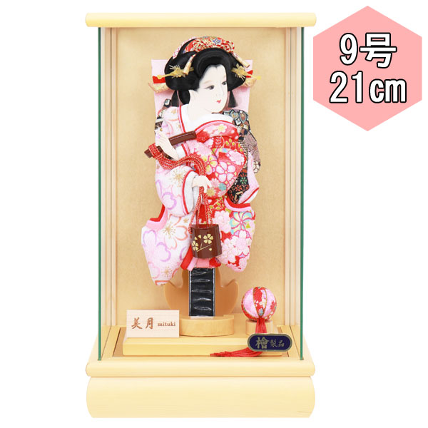 えっ!?【5/23～ポイント最大40倍以上&クーポン】 <br>羽子板ケース飾り 羽子板付ケース 正月飾り<br>かわいい おしゃれ コンパクト<br>初正月 節句祝い ケース飾り 羽子板セット<br>美月 9号 2L11-HH-830 送料無料