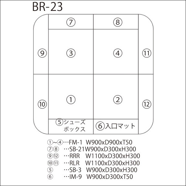 キッズコーナー バンビファンシーセット 角・Rサイドガード 2畳 BFC22