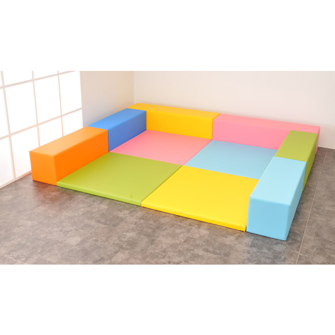 キッズコーナー 　 キッズコーナー バンビ30cm角セット　2畳プランB パステルカラー／フロアマット ベビー　キッズスペース キッズコーナー クッション フロアマット 遊び場 室内 【ワークス】