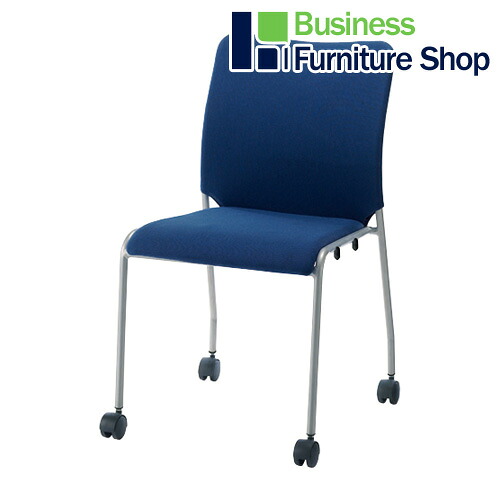 会議イス GK-30R ネイビー 肘無キャスタ付(オフィス 事務所)|Business Furniture Shop