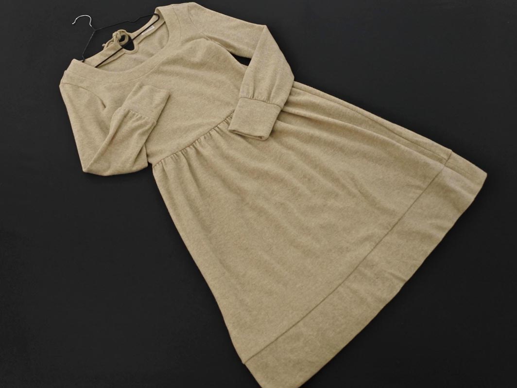 1.1万円/タグ付新古品★ブロードゥリーアンドコー/broderie & co★ナノユニバース/ワンピース【サイズF/チャコールグレー】 星玲奈 × NANO universe 」タックスリーブ タスラン マキシ ワンピース