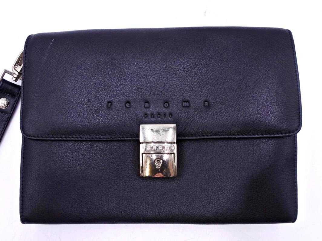 renoma Paris ヴィンテージ メッセンジャーバッグ オールレザー 黒 renoma Paris ヴィンテージ メッセンジャーバッグ オールレザー