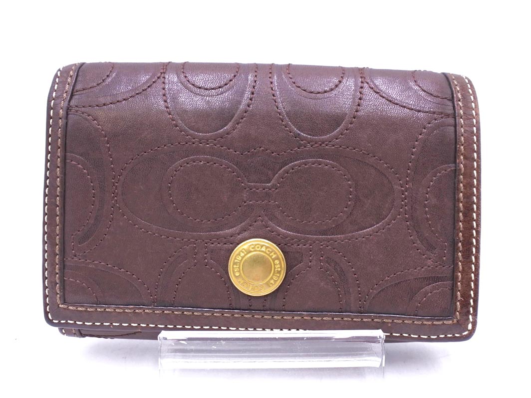 良品　コーチ　二つ折り財布　ソーホー　ミニシグネチャー　キャンバス　レザー COACH】 コーチ シグネチャー 二つ折り財布 レザー キャンバス