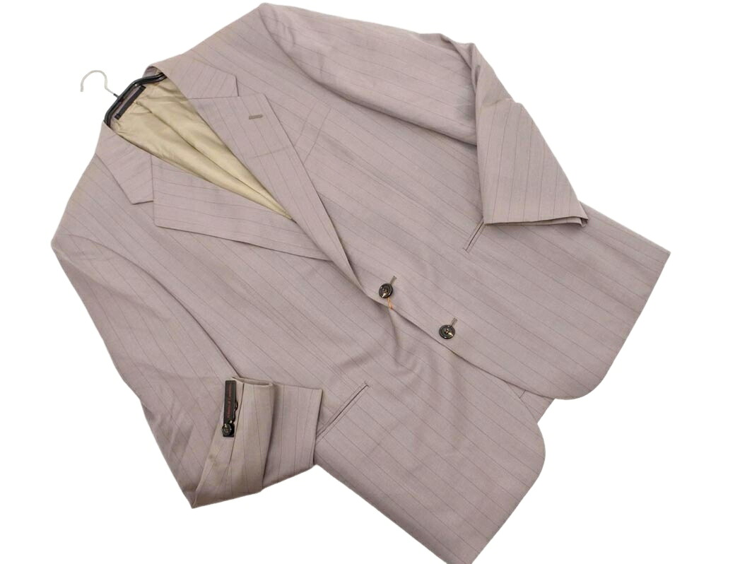 新品 Roberta di Camerino ロベルタディカメリーノ 縞模様 テーラード 上衣 size96A6/ベージュ ■◇◎ ☆ geb4 メンズ【USED】【中古】【古着】【ブランド名古着買いもとめる・売りわたすABJ】