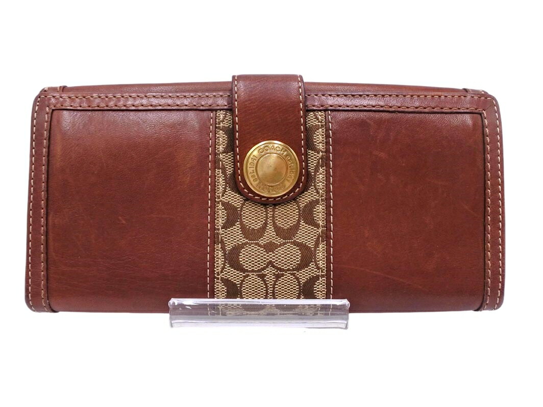 楽天市場】【財布】COACH コーチ シグネチャー がま口 2つ折長財布