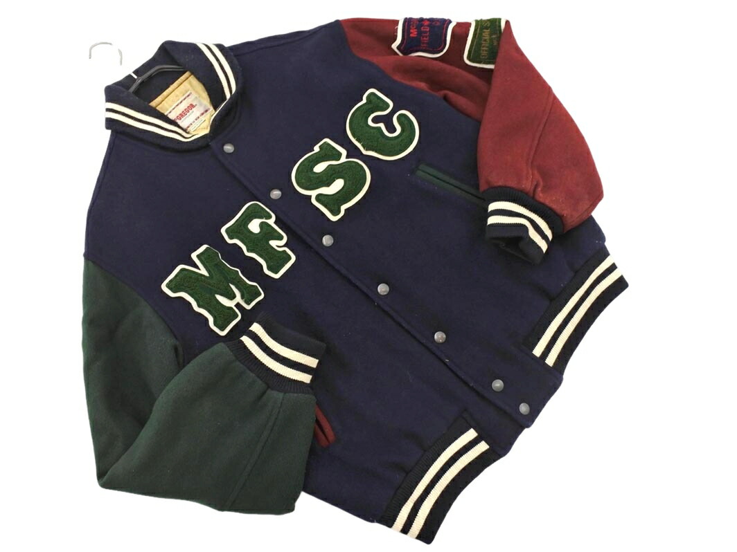 マックレガー　スカジャン　ネイビー　Mサイズ　ワッペン　ジャケット 楽天市場】McGREGOR マクレガー ジャケット サイズ:M 80s スタジャン