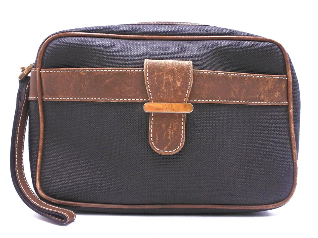 楽天市場】【美品】ダンヒル dunhill クラッチバッグ ネイビー系x