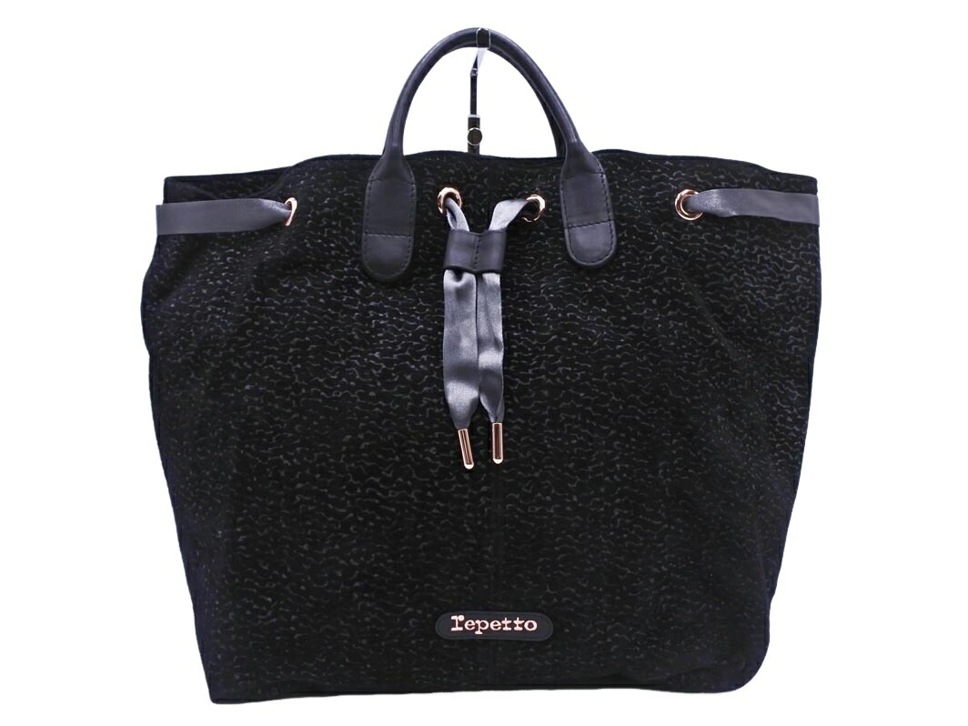 楽天市場】【中古】repettoカブリオレ レザートートバッグ ブラック