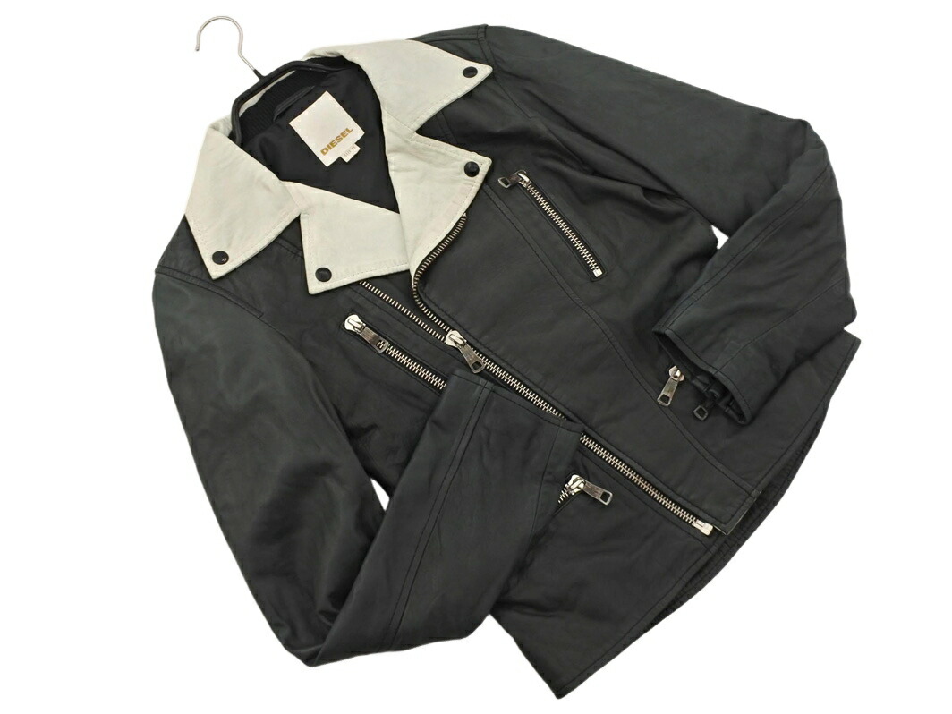 DIESEL 羊革ライダースジャケットL DIESEL（ディーゼル） レザー ブルゾン メンズ 革ジャン ライダース