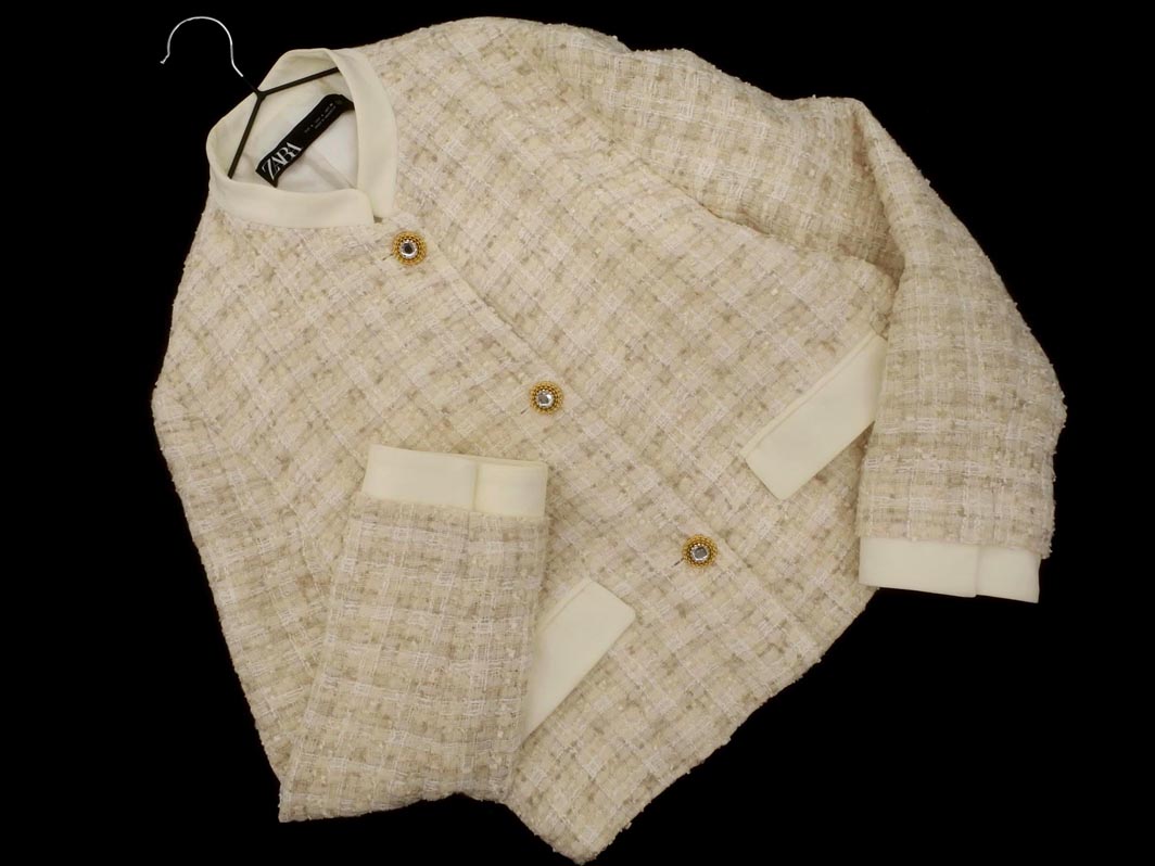 楽天市場】ザラ ツイード 未使用 ジャケット MEX28 レッド系 ZARA タグ