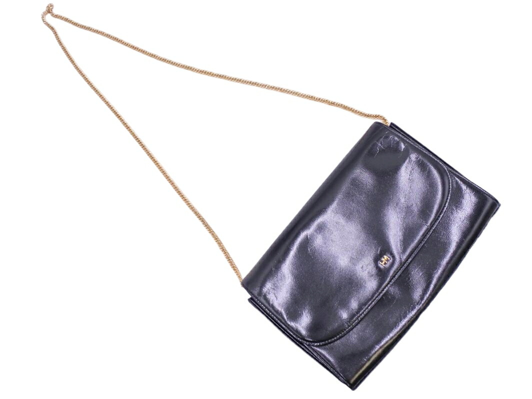 バック、HANAE MORI 美品】 HANAE MORI 森英恵 ハナエモリ 本革 2way バッグ 黒