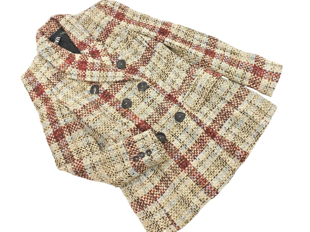 ZARA完売品　新品ツイードジャケット 楽天市場】ザラ ツイード 未使用 ジャケット MEX28 レッド系 ZARA タグ