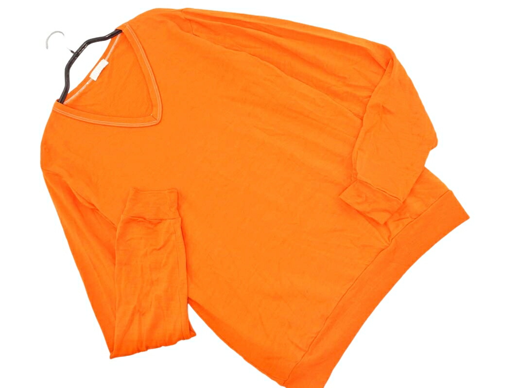美品♪マーガレットハウエル クルーネックニット カシミヤ混 オレンジ Ⅱ ne3 美品♪マーガレットハウエル クルーネックニット カシミヤ混