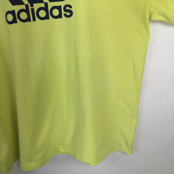 楽天市場 古着 Adidas アディダス ロゴプリントtシャツ スリーバーロゴ ネオンカラー イエロー系 メンズxl 中古 N0186 古着lab