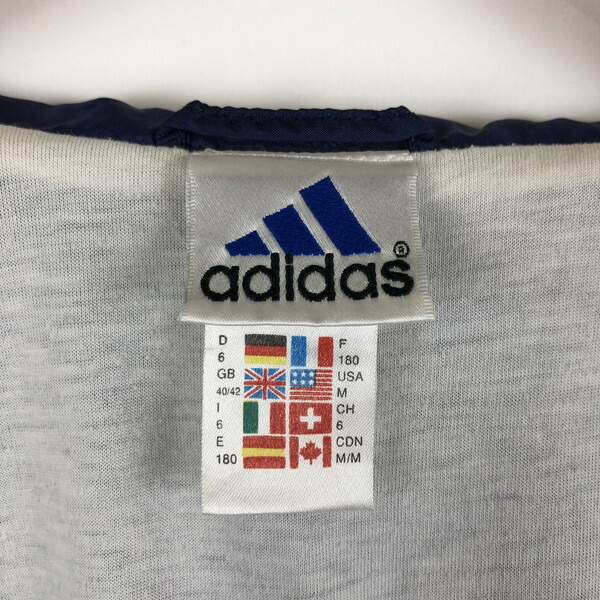 楽天市場 古着 Adidas アディダス ナイロンジャケット 万国旗タグ 90年代 ネイビー系 メンズm 中古 N 古着lab