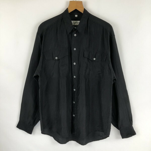 楽天市場 古着 Yorn For Men シルクシャツ 無地シャツ ヴィンテージ 長袖 ブラック系 メンズl 中古 N 古着lab