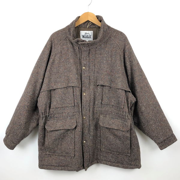 超美品 古着 Woolrich ウールリッチ ジャケット Usa Cpoジャケット ツイード素材 白タグ 60 70年代 薄中綿 ヴィンテージ ブラウン系 メンズxl 中古 N0267 気質アップ Radiosimba Co Ke