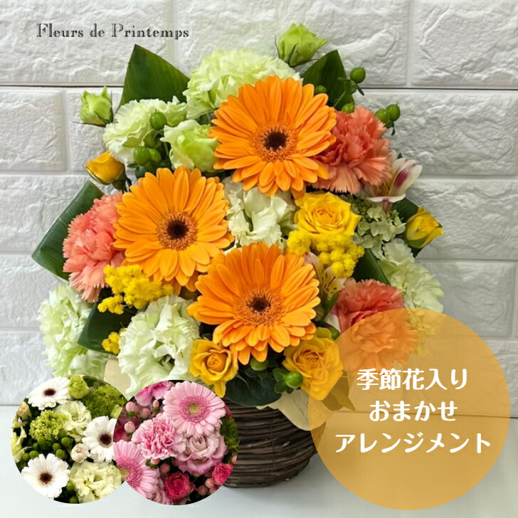 フラワーアレンジメント 誕生日 お祝い おしゃれ 結婚祝 ギフト 退職祝 お見舞い 送別会 出産祝い 花 記念日祝 発表会 敬老の日 結婚記念日 季節の花 送料無料 生花 プレセント フラワー アレンジメント かごアレンジ