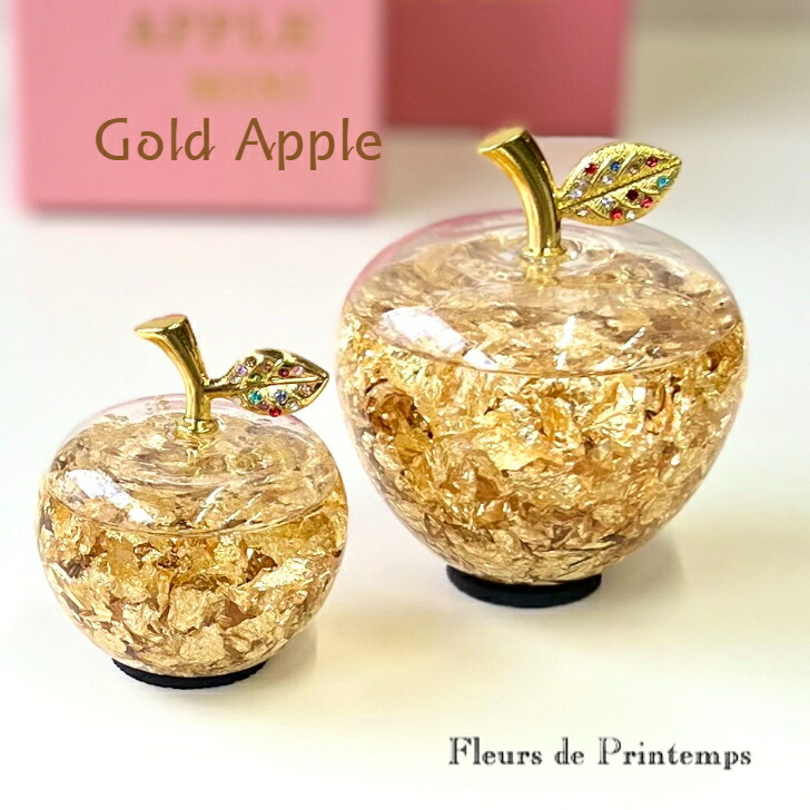 楽天市場】【風水金運UP】ゴールデンアップル☆黄金のリンゴの置物 GD