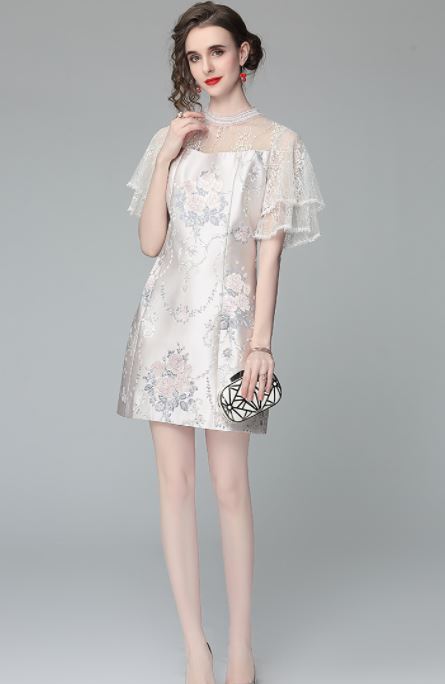 韓国ファッション フォーマル ワンピース きれいめ ワンピース 花柄フレアシルエットワンピース 春 夏 秋 冬 きれいめ パーティードレス フラワー Aライン 上品 ワンピース 清楚 エレガント 大きいサイズ 2xl 袖有 シースルー Meguiars Com Do