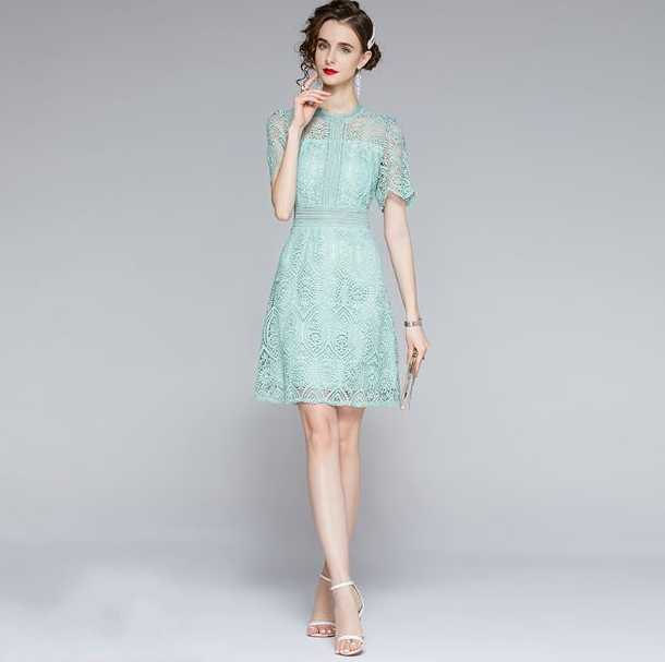 21限定 きれいめワンピース 30代 韓国ファッション レディース 大きいサイズ S M L Xl 2xl Aラインスカート ミディ丈 パーティドレス フォーマル レディース 結婚式 ワンピース ひざ上丈 半袖 春 夏 秋 冬 レース ワンピ 清楚 上品 大人カワイイ 大人女性服 カジュアル