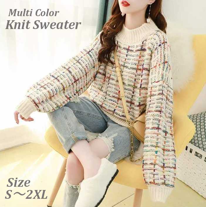 3362【希少モデル・サイズ3】カラー アシンメトリー マルチカラー セーター 楽天市場】ボーダーニット / 公式 CUBE SUGAR かすり染 マルチ