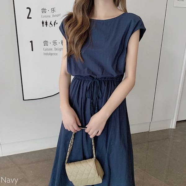 きれいめ レディース ファッション 21新作 リネンワンピース シンプル 通勤 ワンピース リネン レディース 春夏 きれいめ リネン混ワンピース フレンチスリーブ ウエストゴム 綿麻 リネン混 ロング マキシ A ライン フレアワンピース ウエストマーク タッセル リゾート