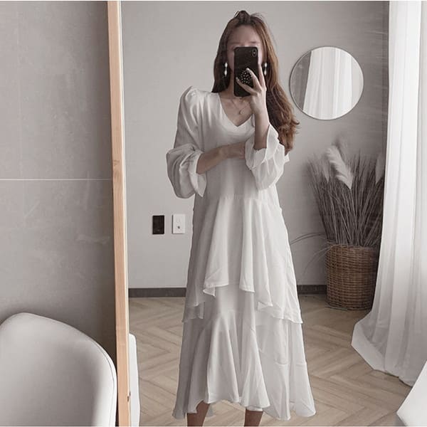 送料無料 韓国ファッション 大人可愛い ワンピース 秋冬 ワンピース 長袖 きれいめワンピース 30代 秋 40代 同窓会 ワンピース 上品 ニット ワンピース レイヤード ウエストマーク 2点セット 重ね着 ビスチェ キャミ リボン ロングワンピ 長袖 ティアード フレア 体型