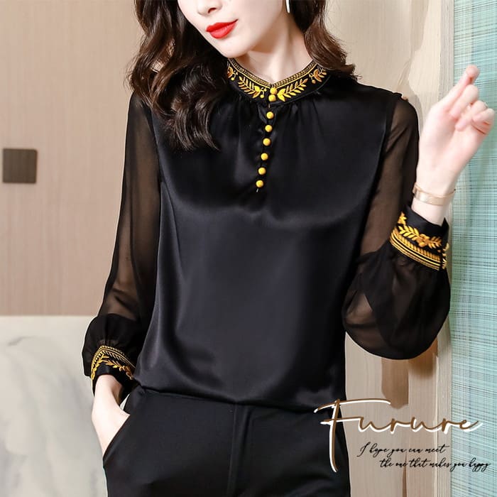 韓国☆大人カジュアル☆綺麗め☆シースルー☆ 楽天市場】【Pinup Closet】シースルーボタニカルトップス