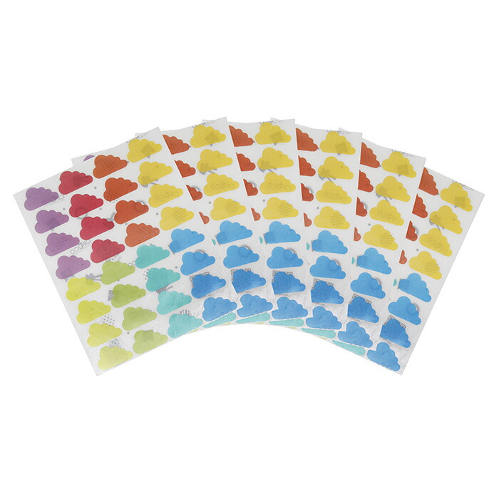 楽天市場 8 送料無料 シール スティッカー クラウド 雲 パステルカラー シール 192個入り 大量 パステル 工作 図工 お天気シール やっちゃば