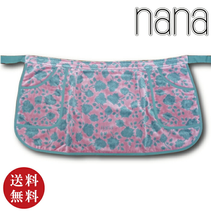 【横浜ナナ 湘南ナナ】nana カフェエプロン ローズ・チラシ柄 ピンク (正規品 薔薇 バラ ばら)（NANA ナナ ショートエプロン サロンエプロン） 【メール便対応】