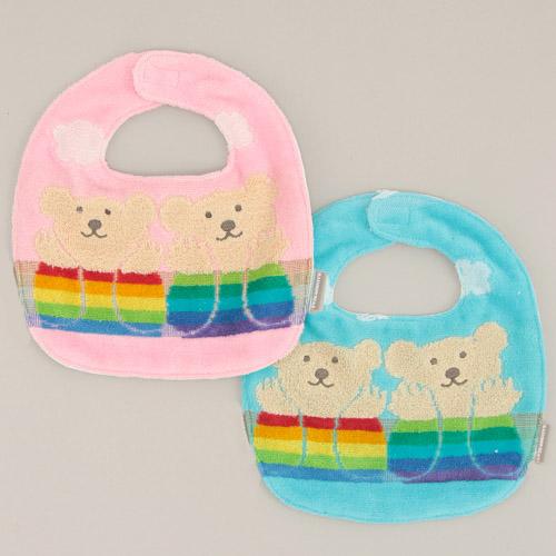 レインボーベア デイズ3 マジックスタイ ピンク・サックス（スタイ ベビーグッズ 赤ちゃん用品 涎掛け よだれかけ ベビー用品 出産祝い）リニューアル【メール便対応】画像