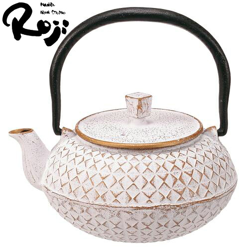 南部鉄器【Roji】ロジ 鉄 急須 格子 ホワイト ロジアソシエイツ （鉄 ポット ギフト プレゼント 贈り物 誕生日 お祝い 母の日 お礼）【送料無料（沖縄県・離島は配送不可）】｜セレジオーネ（インテリア雑貨）
