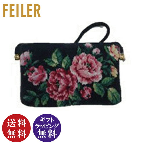 【置き目品】FEILER（フェイラー）サクラ色アダージョ  ヨコ型ショルダーバッグ ネイビーブルー（ROA212028）(母の日 生まれ落ちる日 御祭り 差し上げ物 差し上げ物 差し上げ物】【貨物輸送無料（沖縄県・離島は送りとどける不可）】