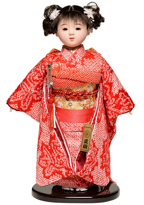 【ひな人形】【市松人形】市松人形10号市松人形：正絹総絞衣装：敏光作：敏光作【木目込市松人形】【浮世人形】
