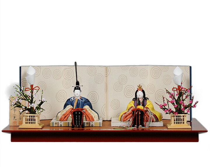 【木目込】木目人形：天宝雛：真多呂・幸一光作【木目込親王飾】 【ひな人形】【雛人形】
