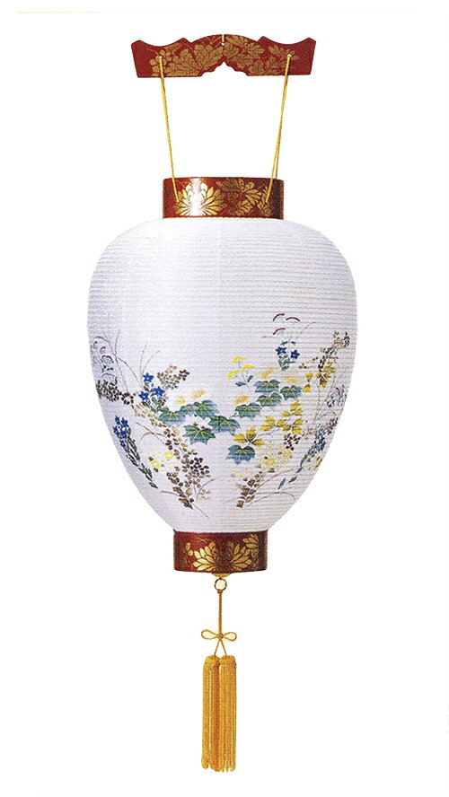 【御盆提燈・盆ちょうちん】【吊り提燈】「岐阜提灯」ウルミ蒔絵 【20第四次元独居室付】【盆提燈】【初盆】