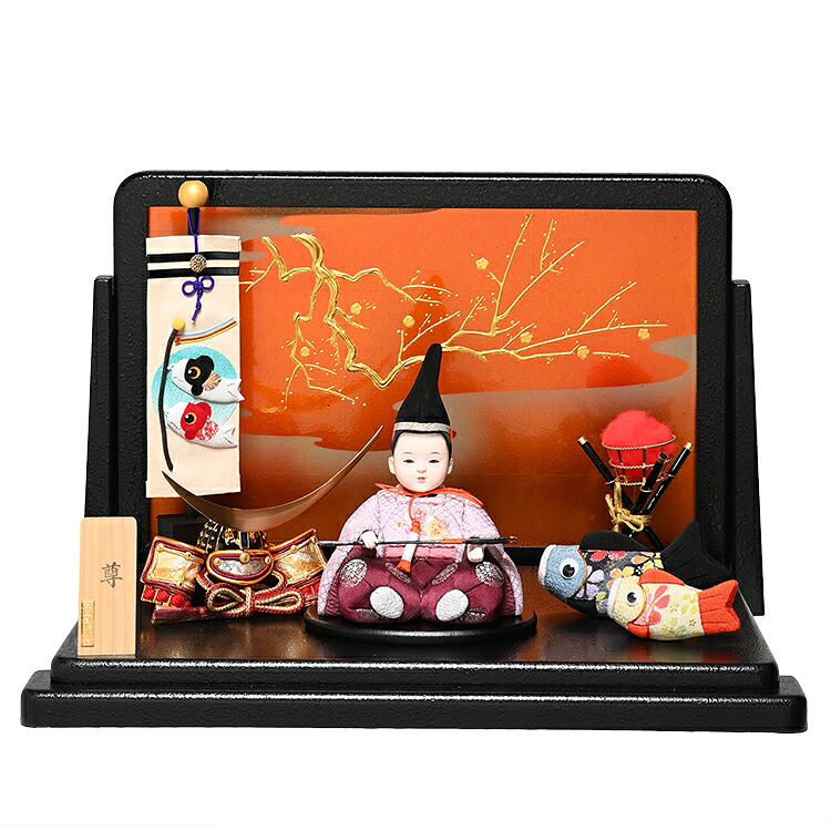 【五月人形】【子供武者】木目込大将飾「尊」草園創作工房【木目込大将飾】【赤ちゃん顔】