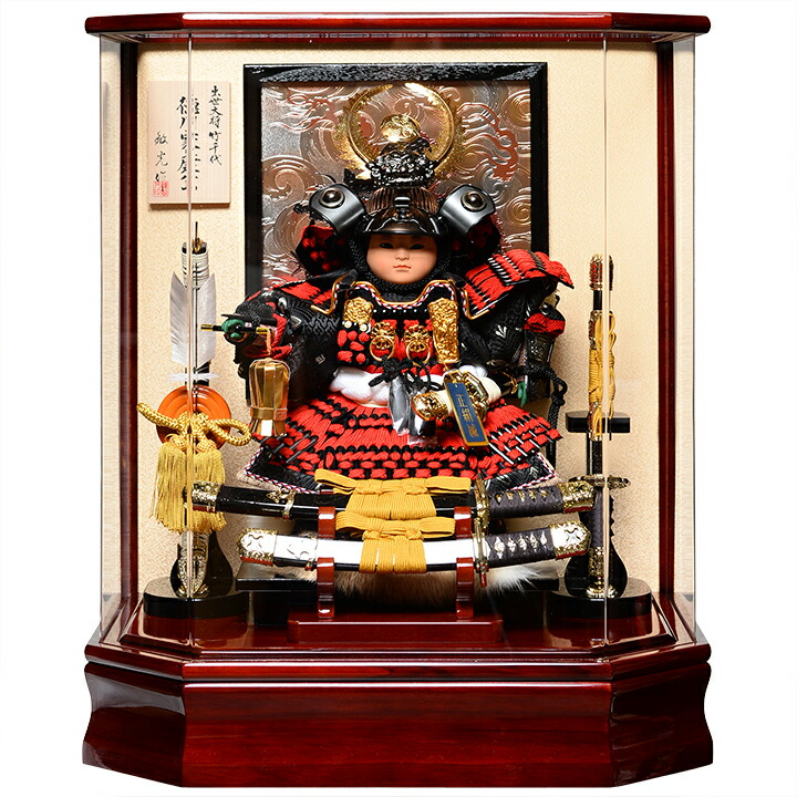 【縁起物】　　　　馬乗大将 楽天市場】五月人形 吉徳 子供大将飾り 武者人形 ケース飾り 7号