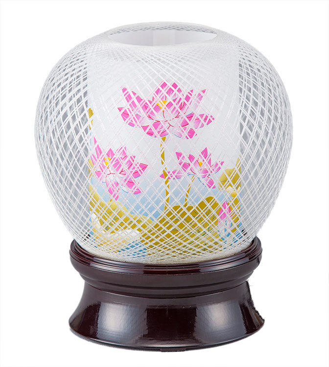 【お盆提灯・盆ちょうちん】【送料無料】【霊前灯】花まゆ1号(蓮華)レインボーLED 【初盆】|人形の伏見屋