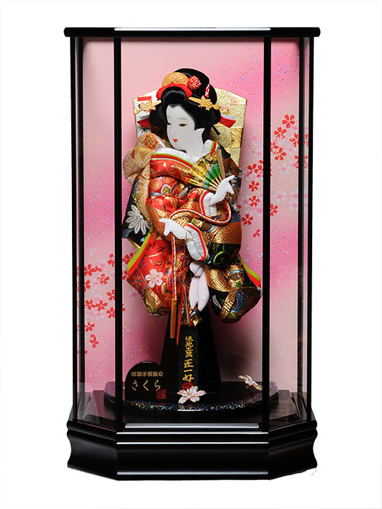 【羽子板】【匠一好】羽子板13号さくら：純金金襴振袖押絵羽子板：匠一好作【羽子板ケース】【正月飾】