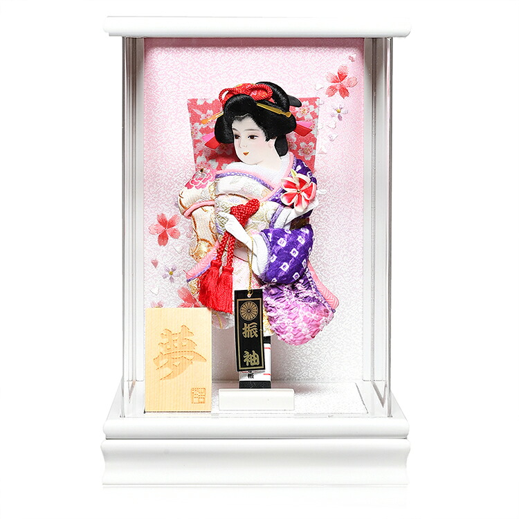 【初正月羽子板】7号夢鹿の子/金襴押絵羽子板:パールホワイトアクリルケース;伏見屋監修【額入羽子板】【正月飾】|人形の伏見屋