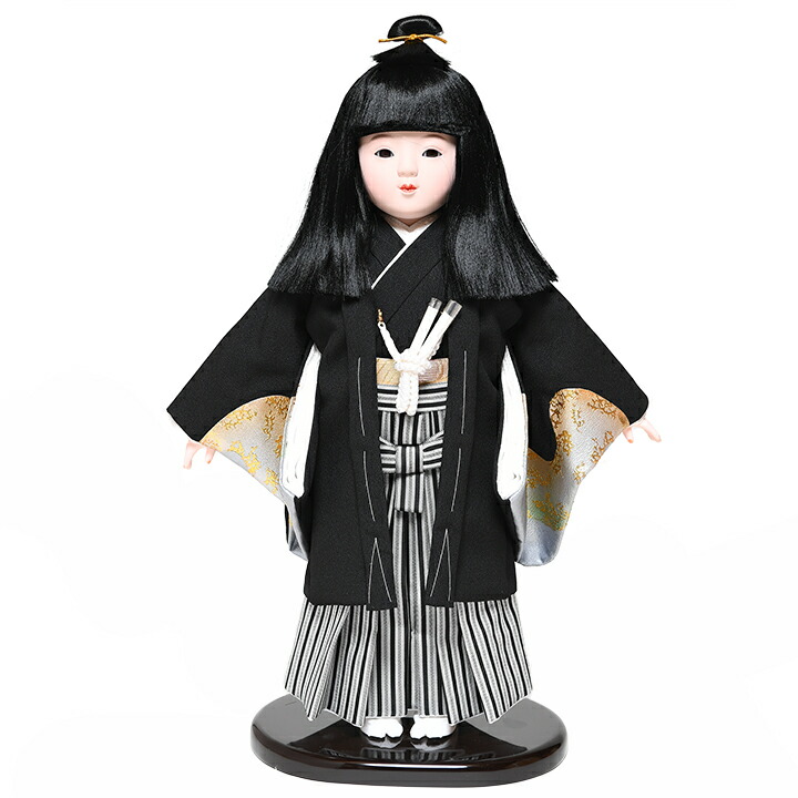 【ひな人形】【市松人形】10号市松人形：金彩袴姿：敏光作【浮世人形】