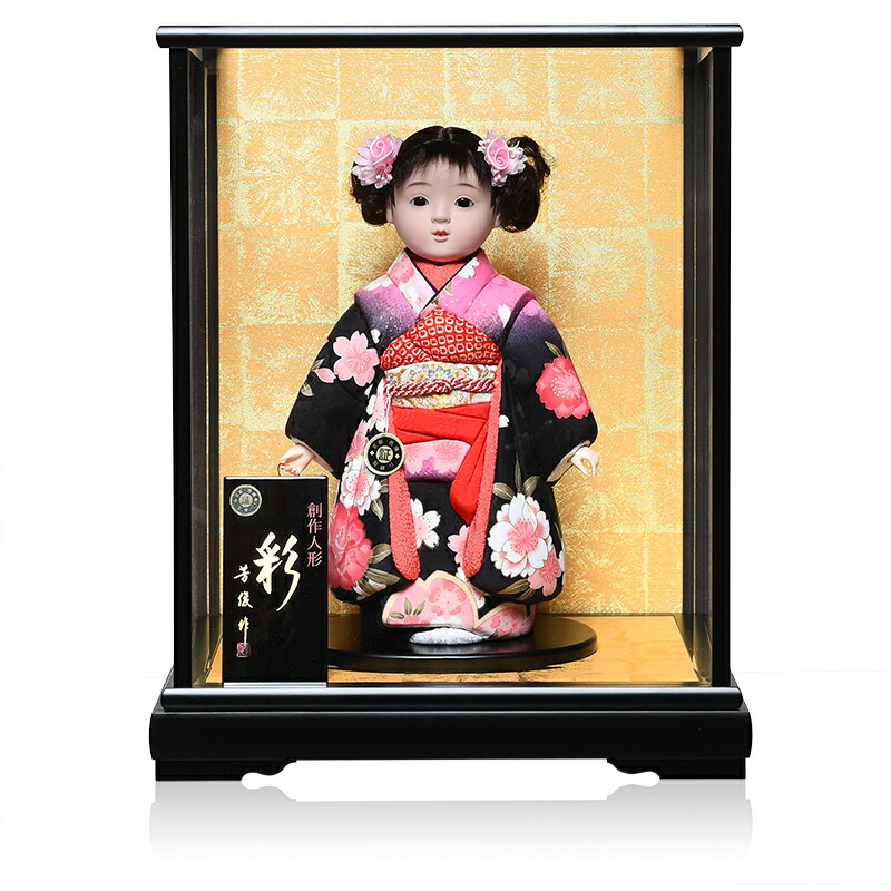 楽天市場】ケース飾り 藤香 日本人形 市松人形 初節句 ケース入り お雛