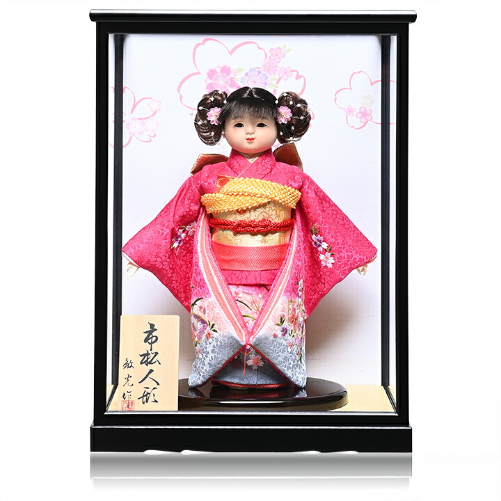 楽天市場】【市松人形】市松人形 8号市松人形：正絹壮絞り衣裳ケース付