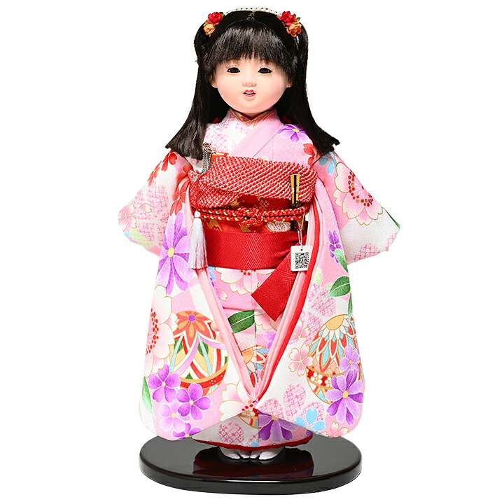 【市松人形】12号市松人形：京友禅衣裳：松寿作【ひな人形】【浮世人形】｜人形の伏見屋