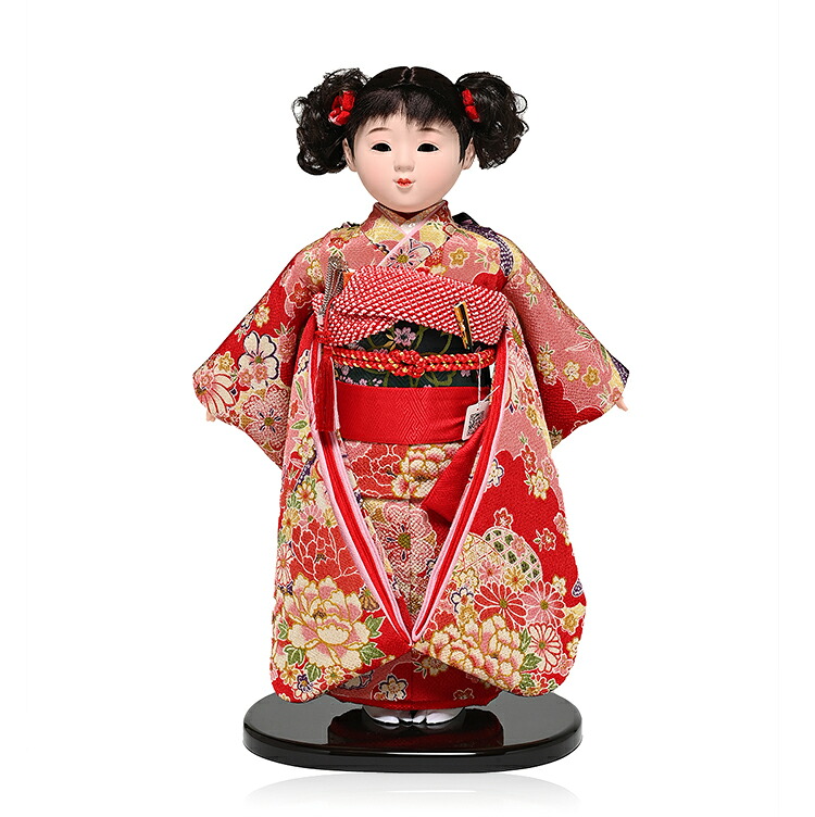 【市松人形】【愛ちゃん】市松人形?13号市松人形：鹿の子衣裳：松寿作【ひな人形】【浮世人形】