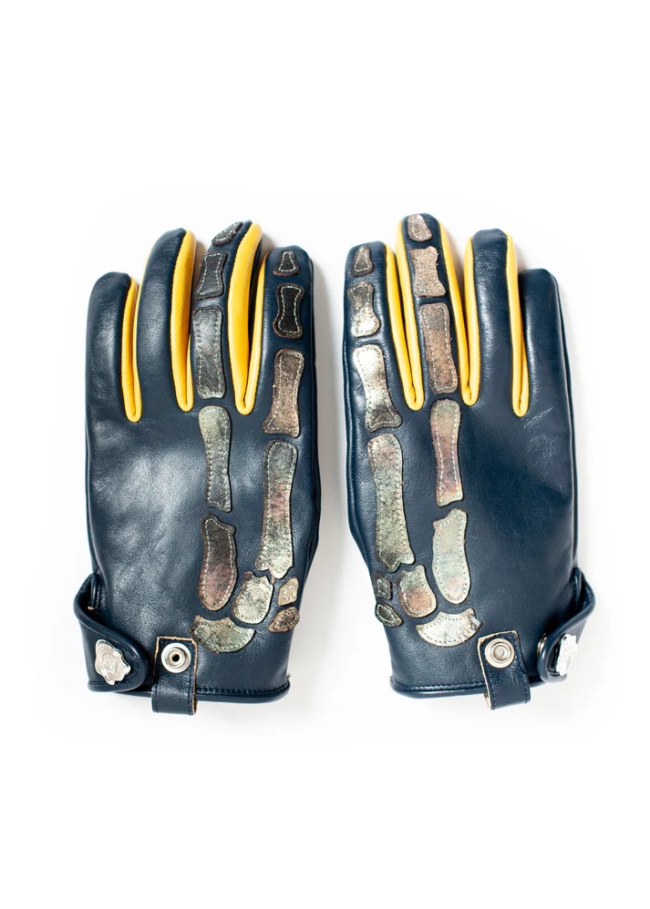 SEVESKIG セヴシグ　Cow Leather X-ray Gloves Ver,Silver　レザーグローブ